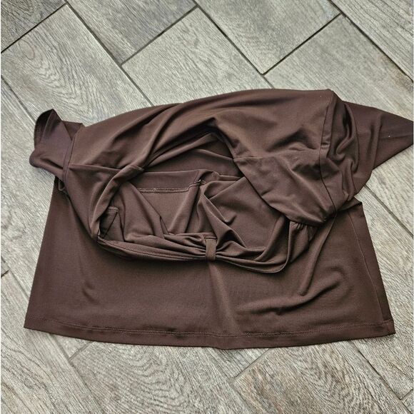 Anne Klein Sport Brown Short Sleeve Top Size L - Picture 5 of 8